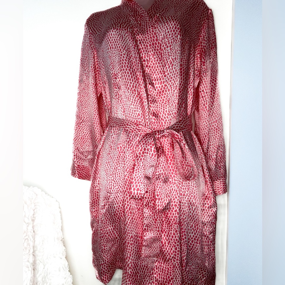 Morgan Taylor Intimates Pink Animal Print Pajama‎ Robe Medium